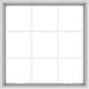 WDMA 40x40 (39.5 x 39.5 inch) White uPVC Vinyl Push out Awning Window with Colonial Grids Interior