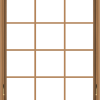 WDMA 40x48 (39.5 x 47.5 inch) Oak Wood Dark Brown Bronze Aluminum Crank out Awning Window with Colonial Grids Interior