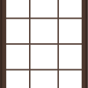 WDMA 40x48 (39.5 x 47.5 inch) Oak Wood Dark Brown Bronze Aluminum Crank out Awning Window with Colonial Grids Exterior