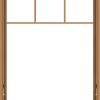 WDMA 40x48 (39.5 x 47.5 inch) Oak Wood Dark Brown Bronze Aluminum Crank out Awning Window with Fractional Grilles