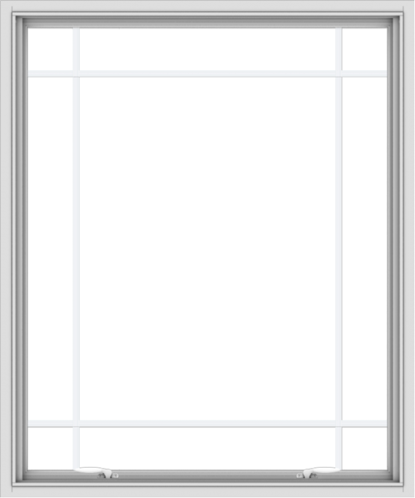 WDMA 40x48 (39.5 x 47.5 inch) White uPVC Vinyl Push out Awning Window with Prairie Grilles
