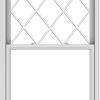 WDMA 40x66 (39.5 x 65.5 inch)  Aluminum Single Double Hung Window with Diamond Grids