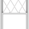 WDMA 40x84 (39.5 x 83.5 inch)  Aluminum Single Double Hung Window with Diamond Grids