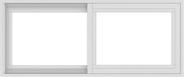 WDMA 42x18 (41.5 x 17.5 inch) Vinyl uPVC White Slide Window without Grids Exterior