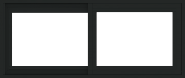 WDMA 42x18 (41.5 x 17.5 inch) Vinyl uPVC Black Slide Window without Grids Exterior