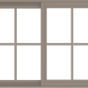 WDMA 42x30 (41.5 x 29.5 inch) Vinyl uPVC Brown Slide Window with Colonial Grids Exterior