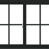 WDMA 42x30 (41.5 x 29.5 inch) Vinyl uPVC Black Slide Window with Colonial Grids Exterior