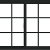 WDMA 42x36 (41.5 x 35.5 inch) Vinyl uPVC Black Slide Window with Colonial Grids Exterior