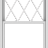 WDMA 44x96 (43.5 x 95.5 inch)  Aluminum Single Double Hung Window with Diamond Grids