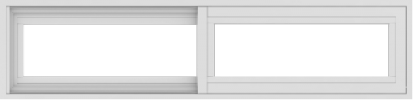 WDMA 48x12 (47.5 x 11.5 inch) Vinyl uPVC White Slide Window without Grids Exterior