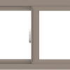 WDMA 48x18 (47.5 x 17.5 inch) Vinyl uPVC Brown Slide Window without Grids Interior