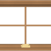WDMA 48x20 (47.5 x 19.5 inch) Oak Wood Dark Brown Bronze Aluminum Crank out Awning Window with Colonial Grids Interior