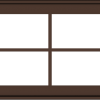 WDMA 48x20 (47.5 x 19.5 inch) Oak Wood Dark Brown Bronze Aluminum Crank out Awning Window with Colonial Grids Exterior