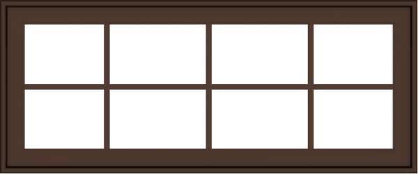 WDMA 48x20 (47.5 x 19.5 inch) Oak Wood Dark Brown Bronze Aluminum Crank out Awning Window with Colonial Grids Exterior
