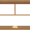 WDMA 48x20 (47.5 x 19.5 inch) Oak Wood Dark Brown Bronze Aluminum Crank out Awning Window with Fractional Grilles