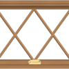 WDMA 48x20 (47.5 x 19.5 inch) Oak Wood Dark Brown Bronze Aluminum Crank out Awning Window without Grids with Victorian Grills