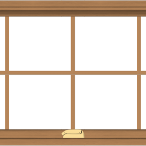WDMA 48x24 (47.5 x 23.5 inch) Oak Wood Dark Brown Bronze Aluminum Crank out Awning Window with Colonial Grids Interior