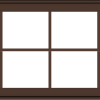 WDMA 48x24 (47.5 x 23.5 inch) Oak Wood Dark Brown Bronze Aluminum Crank out Awning Window with Colonial Grids Exterior