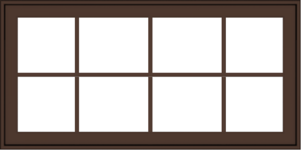WDMA 48x24 (47.5 x 23.5 inch) Oak Wood Dark Brown Bronze Aluminum Crank out Awning Window with Colonial Grids Exterior