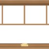 WDMA 48x24 (47.5 x 23.5 inch) Oak Wood Dark Brown Bronze Aluminum Crank out Awning Window with Fractional Grilles