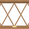 WDMA 48x24 (47.5 x 23.5 inch) Oak Wood Dark Brown Bronze Aluminum Crank out Awning Window without Grids with Victorian Grills