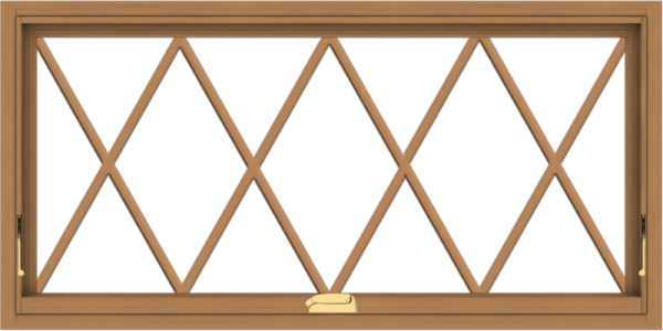 WDMA 48x24 (47.5 x 23.5 inch) Oak Wood Dark Brown Bronze Aluminum Crank out Awning Window without Grids with Victorian Grills