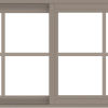 WDMA 48x24 (47.5 x 23.5 inch) Vinyl uPVC Brown Slide Window with Colonial Grids Exterior