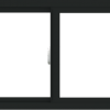 WDMA 48x24 (47.5 x 23.5 inch) Vinyl uPVC Black Slide Window without Grids Interior