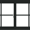 WDMA 48x24 (47.5 x 23.5 inch) Vinyl uPVC Black Slide Window with Colonial Grids Exterior