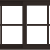WDMA 48x24 (47.5 x 23.5 inch) Vinyl uPVC Dark Brown Slide Window with Colonial Grids Exterior