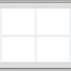 WDMA 48x24 (47.5 x 23.5 inch) White Vinyl uPVC Crank out Awning Window with Colonial Grids Exterior