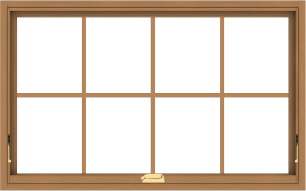 WDMA 48x30 (47.5 x 29.5 inch) Oak Wood Dark Brown Bronze Aluminum Crank out Awning Window with Colonial Grids Interior