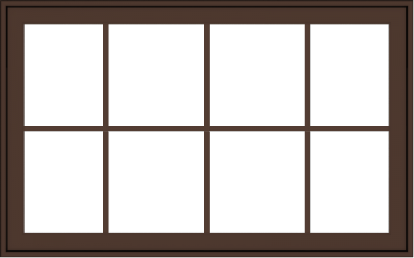 WDMA 48x30 (47.5 x 29.5 inch) Oak Wood Dark Brown Bronze Aluminum Crank out Awning Window with Colonial Grids Exterior