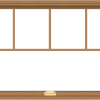 WDMA 48x30 (47.5 x 29.5 inch) Oak Wood Dark Brown Bronze Aluminum Crank out Awning Window with Fractional Grilles