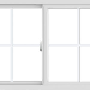 WDMA 48x30 (47.5 x 29.5 inch) Vinyl uPVC White Slide Window with Colonial Grids Exterior