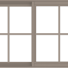 WDMA 48x30 (47.5 x 29.5 inch) Vinyl uPVC Brown Slide Window with Colonial Grids Exterior