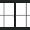 WDMA 48x30 (47.5 x 29.5 inch) Vinyl uPVC Black Slide Window with Colonial Grids Exterior