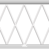 WDMA 48x30 (47.5 x 29.5 inch) White Vinyl uPVC Crank out Awning Window without Grids with Victorian Grills