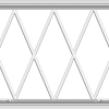 WDMA 48x30 (47.5 x 29.5 inch) White uPVC Vinyl Push out Awning Window without Grids with Victorian Grills