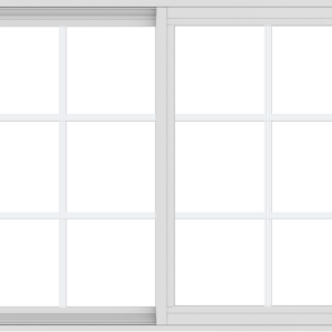 WDMA 48x36 (47.5 x 35.5 inch) Vinyl uPVC White Slide Window with Colonial Grids Exterior