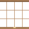 WDMA 48x40 (47.5 x 39.5 inch) Oak Wood Dark Brown Bronze Aluminum Crank out Awning Window with Colonial Grids Interior
