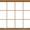 WDMA 48x40 (47.5 x 39.5 inch) Oak Wood Green Aluminum Push out Awning Window with Colonial Grids Interior