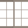 WDMA 48x42 (47.5 x 41.5 inch) Vinyl uPVC Brown Slide Window without Grids Interior