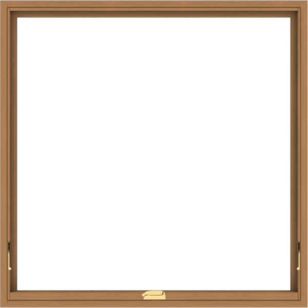 WDMA 48x48 (47.5 x 47.5 inch) Oak Wood Dark Brown Bronze Aluminum Crank out Awning Window without Grids