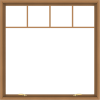 WDMA 48x48 (47.5 x 47.5 inch) Oak Wood Green Aluminum Push out Awning Window with Fractional Grilles