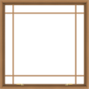 WDMA 48x48 (47.5 x 47.5 inch) Oak Wood Green Aluminum Push out Awning Window with Prairie Grilles