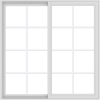 WDMA 48x48 (47.5 x 47.5 inch) Vinyl uPVC White Slide Window with Colonial Grids Exterior