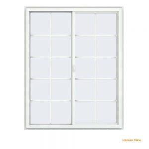 48x60 White Vinyl Sliding Window With Colonial Grids Grilles
