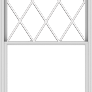 WDMA 54x108 (53.5 x 107.5 inch)  Aluminum Single Double Hung Window with Diamond Grids