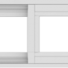 WDMA 54x12 (53.5 x 11.5 inch) Vinyl uPVC White Slide Window without Grids Exterior